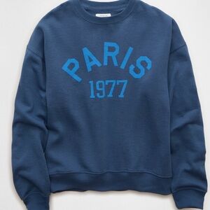 American Eagle By Payless Navy Blue Paris Sweatshirt